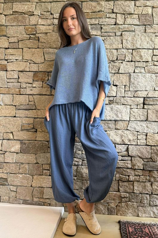 Conrad Box Cotton Knit Denim